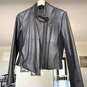 HEATHER 100% Lamb Skin Asymmetrical  Leather Jacket